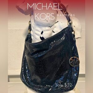 Michael Kors Shiny Black Shoulder Bag